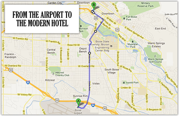 Airport to Modern Hotel Map